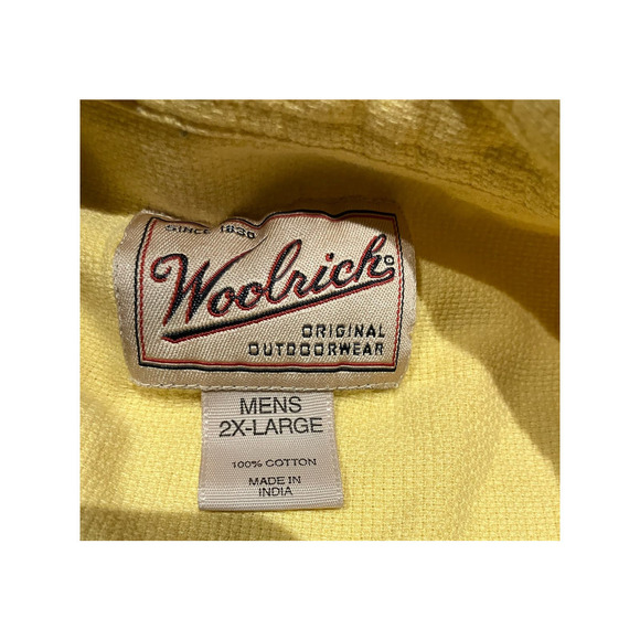 Woolrich Shirt Men's 2XL Yellow Button Short Sleeve Flannel Outdoor VTG Y2K - Picture 3 of 10